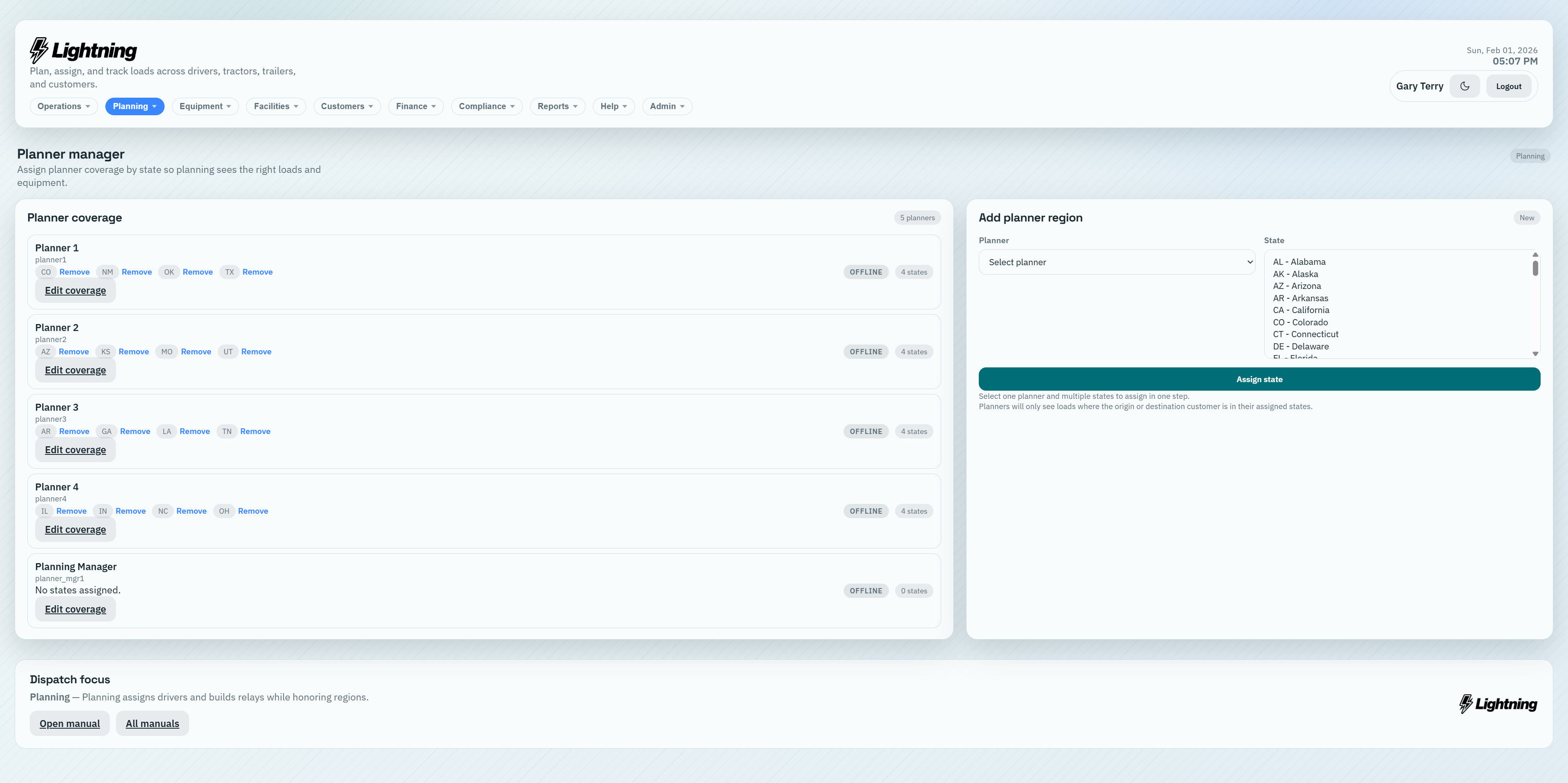 Planner Manager module