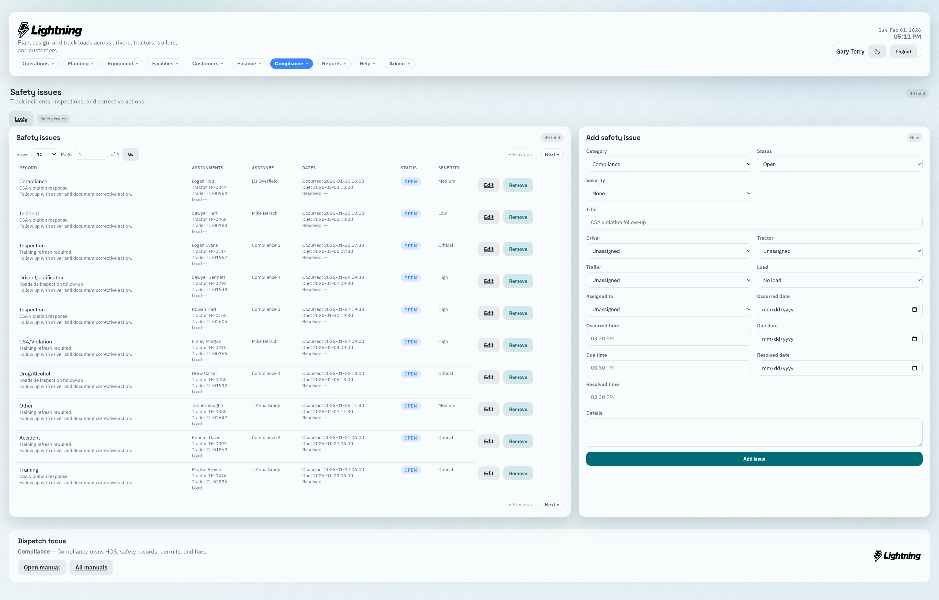 Safety Issues module